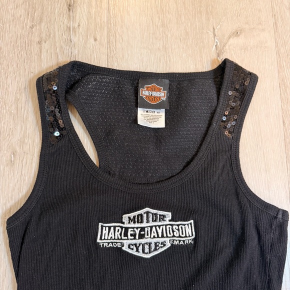 Vintage Harley Davidson Sequin Tank top - Picture 3 of 6
